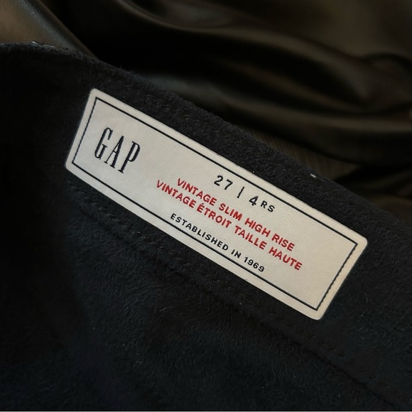❤️ NWT GAP High Rise Vegan Leather Vintage Slim Pant Black Size 27 - Picture 6 of 11